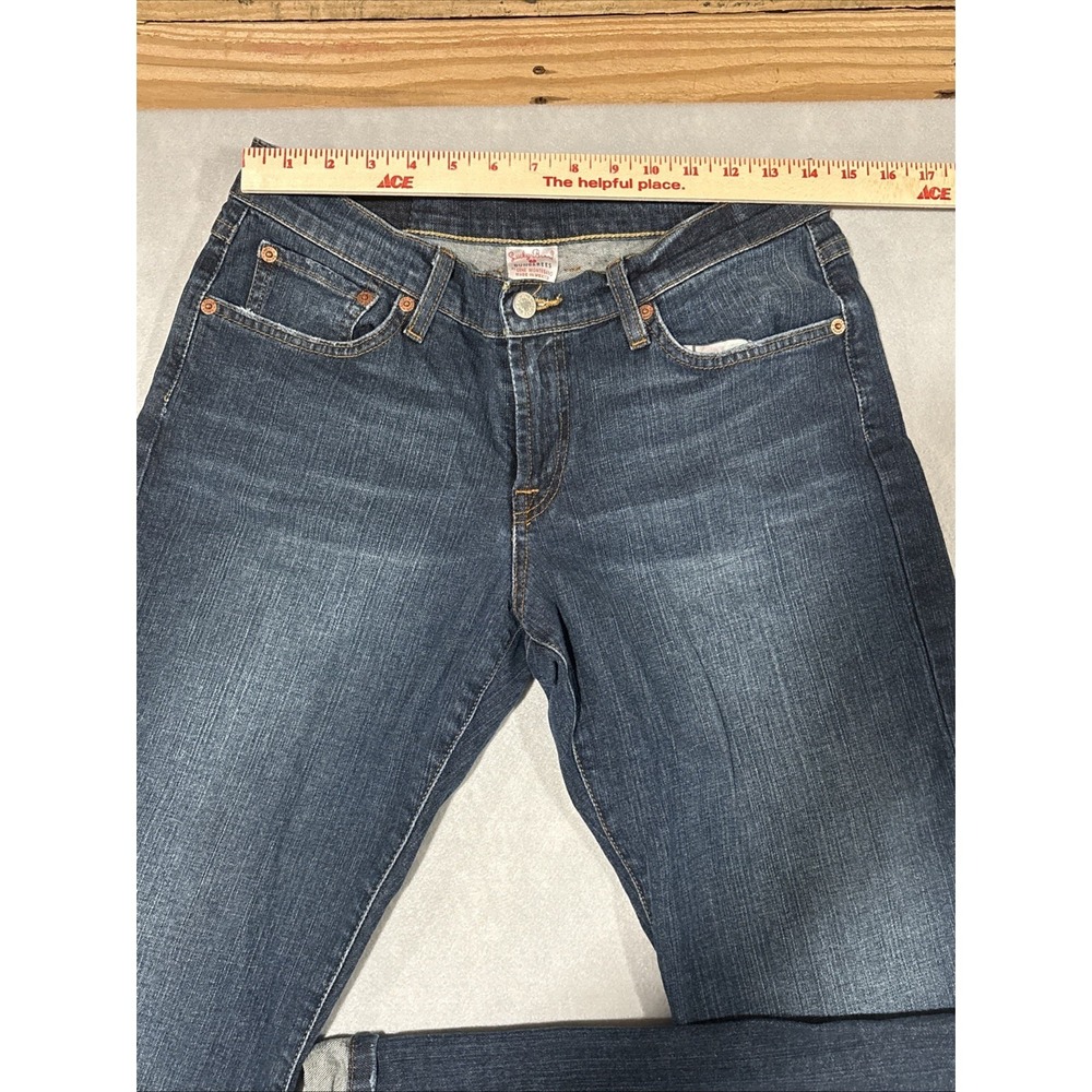 LUCKY BRAND Logo Dungarees Blue Jeans by Gene Montesano Size 8/29 Classic Fit